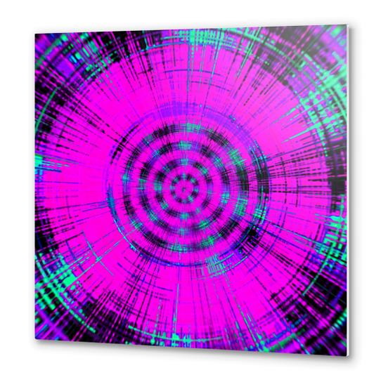 pink black and blue circle pattern abstract background Metal prints by Timmy333