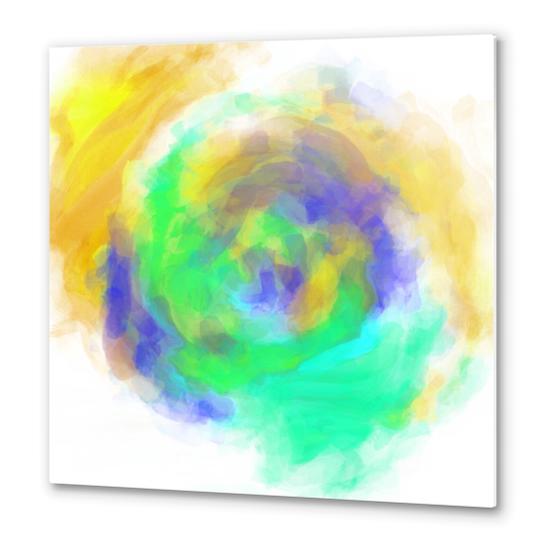 splash painting texture abstract in green blue yellow Metal prints by Timmy333