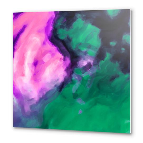 pink and green painting texture abstract background Metal prints by Timmy333