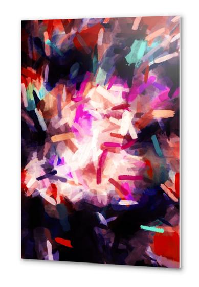 red orange blue purple black abstract painting background Metal prints by Timmy333