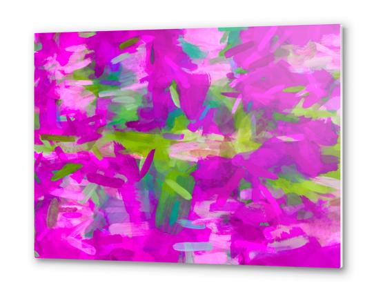 splash painting abstract texture in purple pink green Metal prints by Timmy333