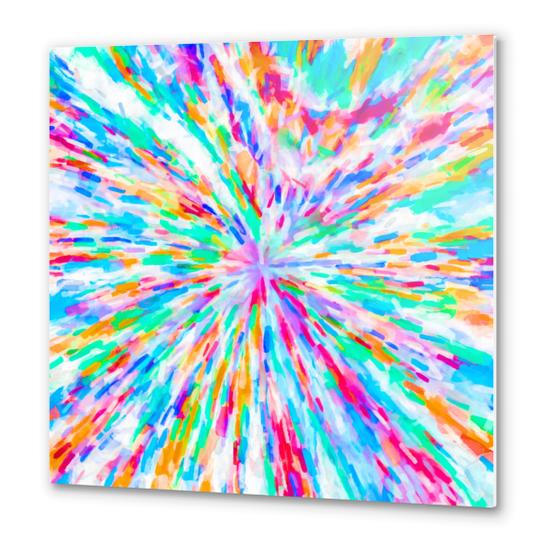 colorful splash painting abstract in pink blue green orange purple Metal prints by Timmy333