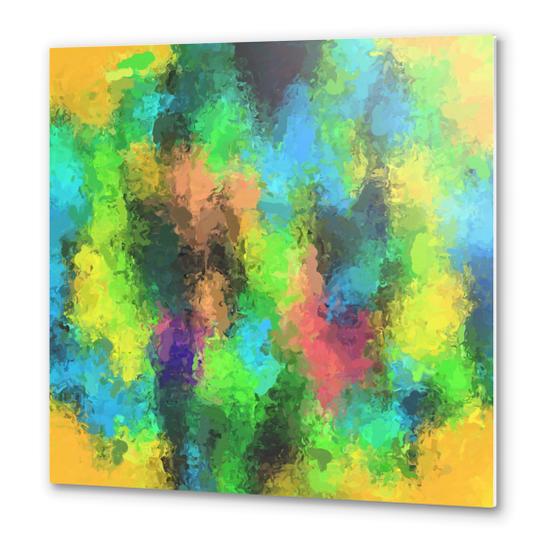 psychedelic graffiti painting abstract in yellow green pink blue Metal prints by Timmy333