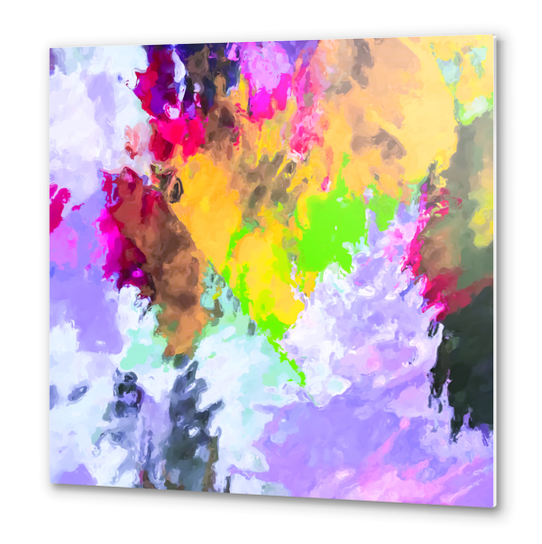 painting texture abstract background in purple yellow green pink Metal prints by Timmy333