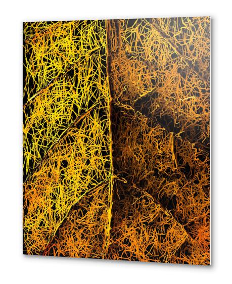 drawing and painting rotten yellow leaf texture abstract  Metal prints by Timmy333