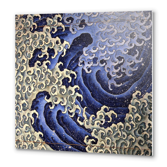 Masculine Wave Metal prints by Katsushika Hokusai