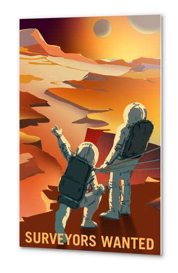 Surveyors Wanted to Explore Mars and its Moons - NASA KSC Space Tourism Poster Metal prints by Space Travel