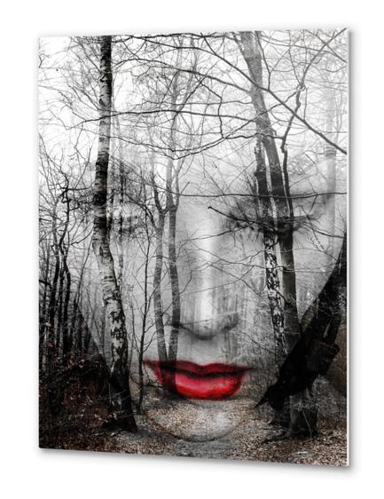 The face in the forest Metal prints by Gabi Hampe