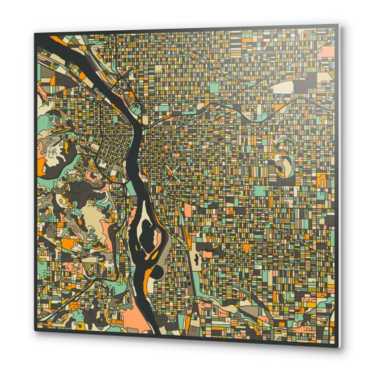 PORTLAND MAP 2 Metal prints by Jazzberry Blue