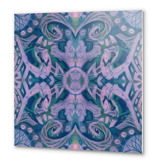 Summer Twilight, abstract floral pattern Metal prints by Julia Khoroshikh