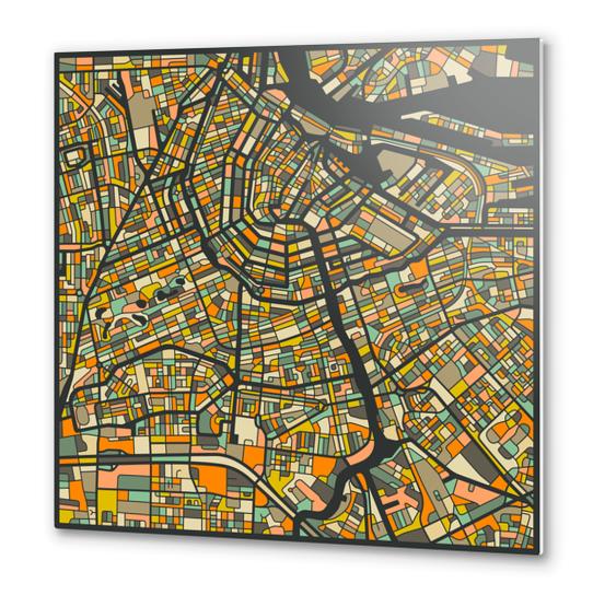 AMSTERDAM MAP 2 Metal prints by Jazzberry Blue