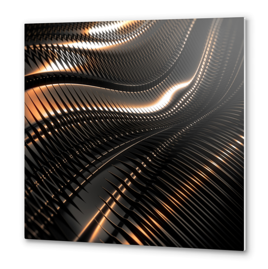 Dark Gold Metal Pattern Metal prints by cinema4design