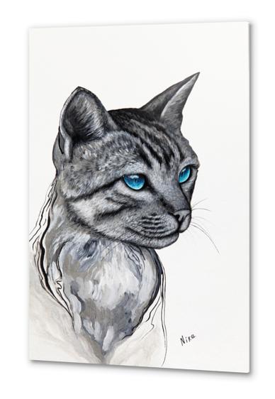 Grey Cat Metal prints by Nika_Akin