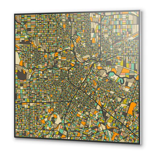 HOUSTON MAP 2 Metal prints by Jazzberry Blue