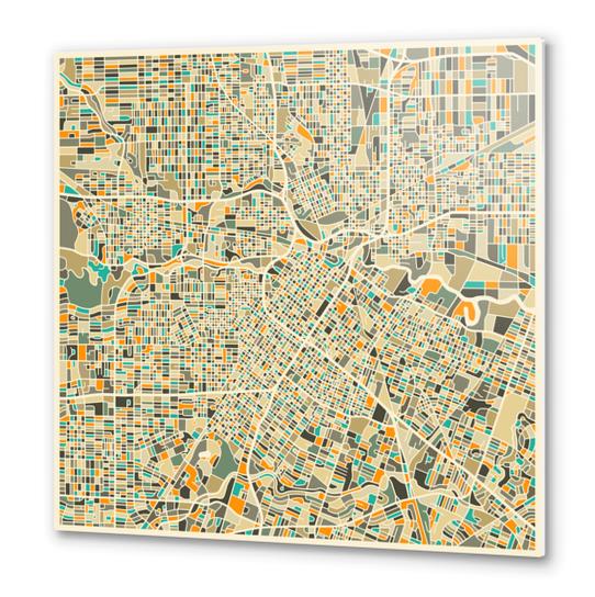 HOUSTON MAP 1 Metal prints by Jazzberry Blue