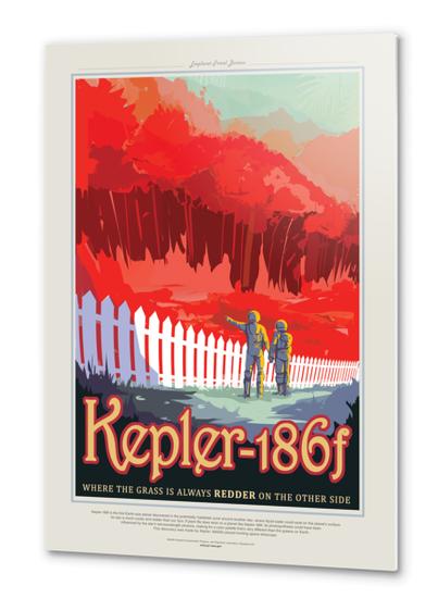 Kepler-186f - Where the Grass is Always Redder on the Other Side - NASA JPL Space Travel Poster Metal prints by Space Travel