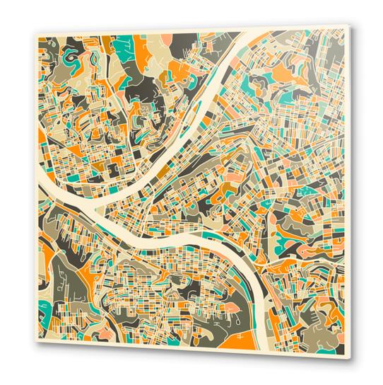 PITTSBURGH MAP 1 Metal prints by Jazzberry Blue
