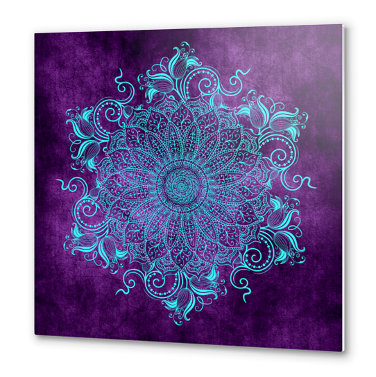 Mandala - Grape Metal prints by aleibanez