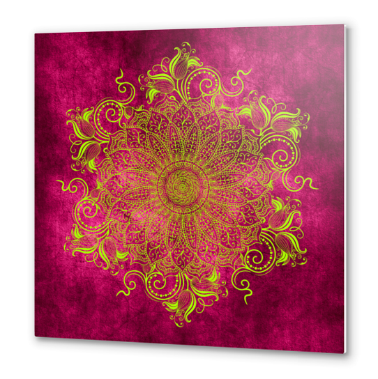 Mandala - Pink Lemon Metal prints by aleibanez