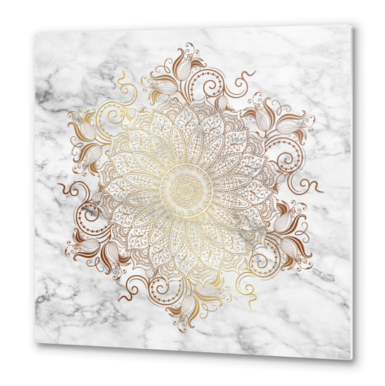 Mandala - Gold Metal prints by aleibanez