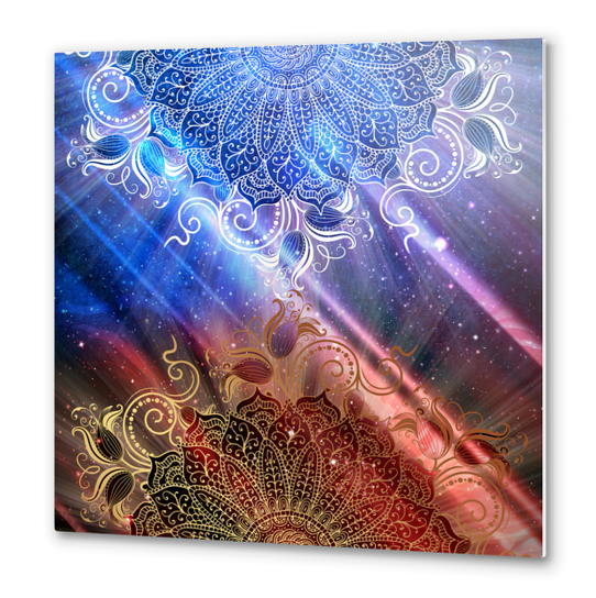 Mandala - Universe Fire & Ice Metal prints by aleibanez