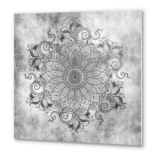 Mandala - Ash Metal prints by aleibanez