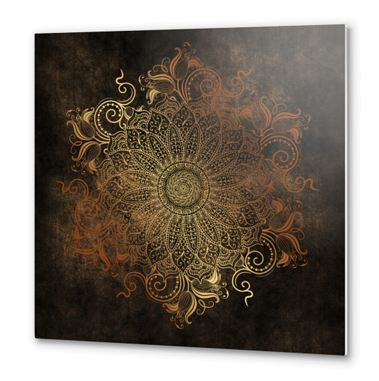 Mandala - Copper Metal prints by aleibanez