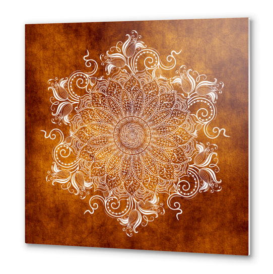 Mandala - Tangerine Metal prints by aleibanez