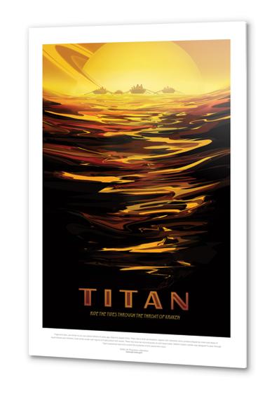 Titan: Ride the Tides Through the Throat of Kraken - NASA JPL Space Travel Poster Metal prints by Space Travel