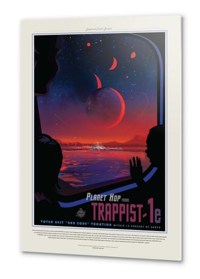 Planet hop from TRAPPIST-1e Metal prints by Space Travel