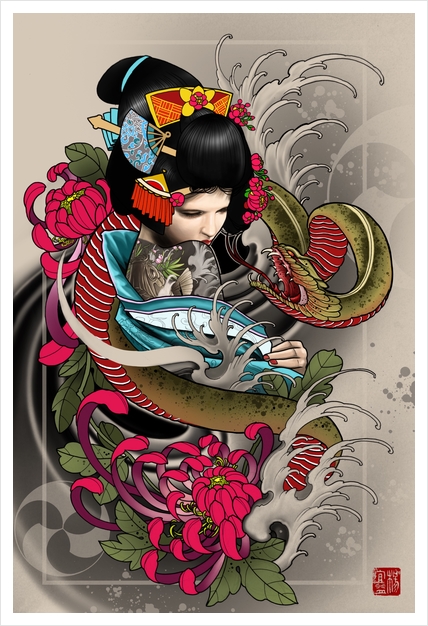 "Geisha" Art Prints by Elvintattoo | Artsider