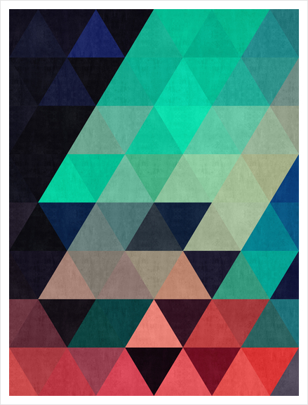 Pattern cosmic triangles I Art Print by Vitor Costa