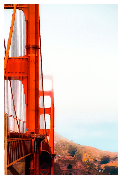 Golden Gate Bridge with blue cloudy sky, San Francisco, USA Art Print by Timmy333