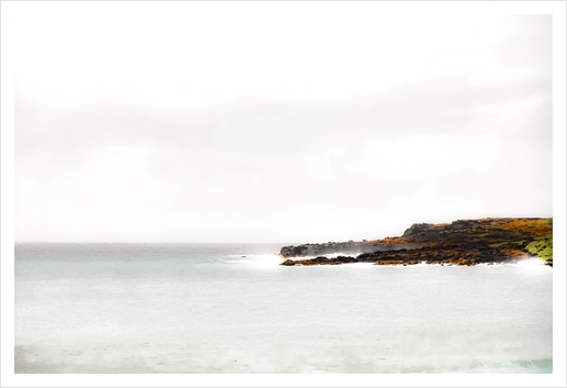 foggy and calm beach view at Kauai, Hawaii, USA Art Print by Timmy333