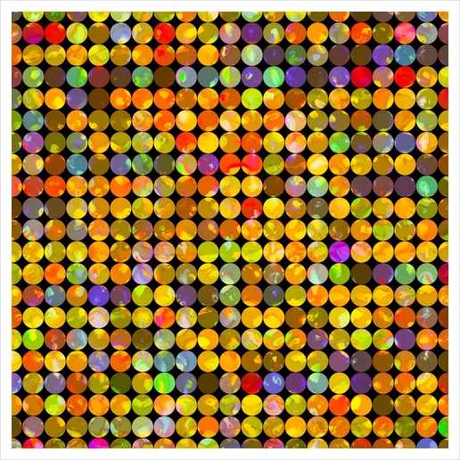 colorful geometric circle pattern abstract in orange yellow blue red Art Print by Timmy333