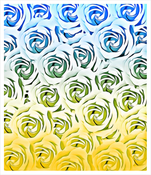 rose pattern texture abstract background in blue and yellow Art Print by Timmy333