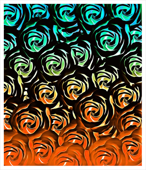 rose pattern texture abstract background in blue green orange Art Print by Timmy333