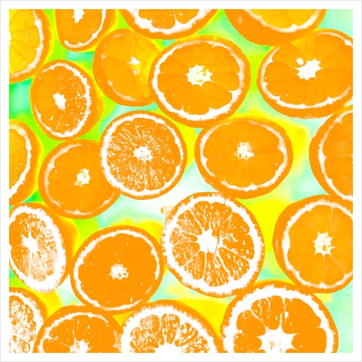 juicy orange pattern abstract with yellow and green background Art Print by Timmy333