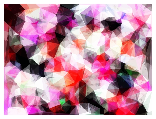 geometric triangle pattern abstract background in pink purple Art Print by Timmy333