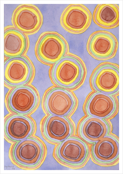 Growing Chains of Circles  Art Print by Heidi Capitaine