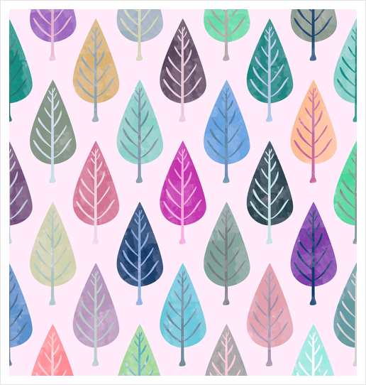 Watercolor Forest Pattern X 0.2 Art Print by Amir Faysal