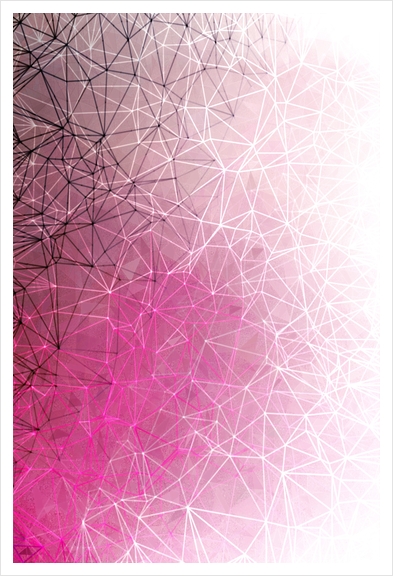 fractal graphic design geometric line pattern abstract background in pink Art Print by Timmy333