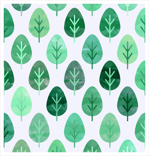 Watercolor Forest Pattern X 0.1 Art Print by Amir Faysal