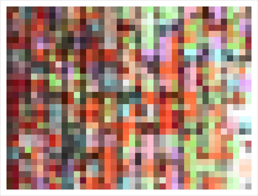 colorful geometric square pixel pattern abstract background in orange pink green Art Print by Timmy333