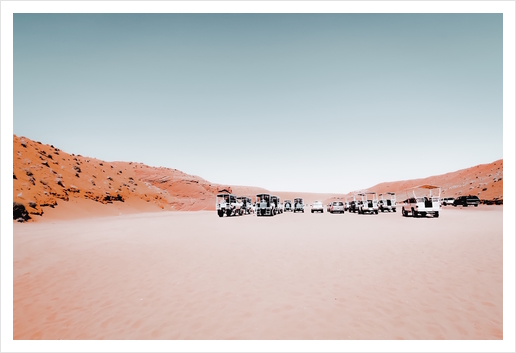 Parking lot in the desert at Antelope Canyon Arizona USA Art Print by Timmy333