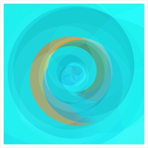 spiral line geometric art abstract background in blue yellow Art Print by Timmy333