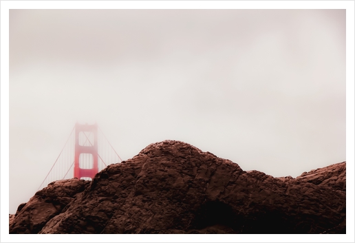 Golden Gate Bridge San francisco California USA with foggy sky Art Print by Timmy333