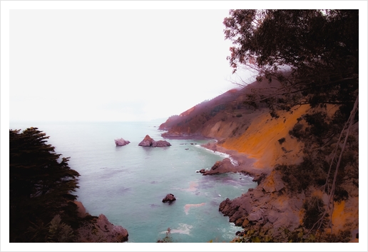 Ocean view at Big Sur, Highway 1, California, USA Art Print by Timmy333