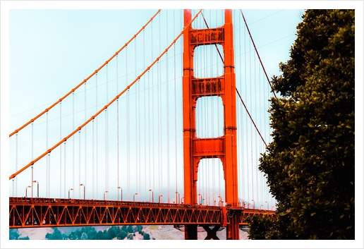 Closeup bridge at Golden Gate Bridge, San Francisco, USA Art Print by Timmy333