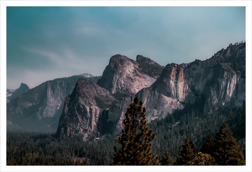 Mountains with blue sky at Yosemite national park California USA Art Print by Timmy333